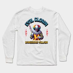 scary evil clown villain Long Sleeve T-Shirt